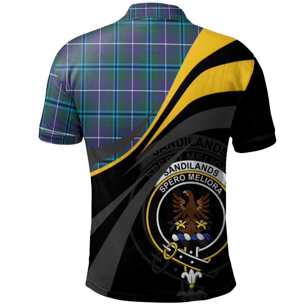 Clan Sandilands Tartan Polo Shirt - Royal Coat Of Arms Style PY53 Sandilands Tartan Tartan Polo   