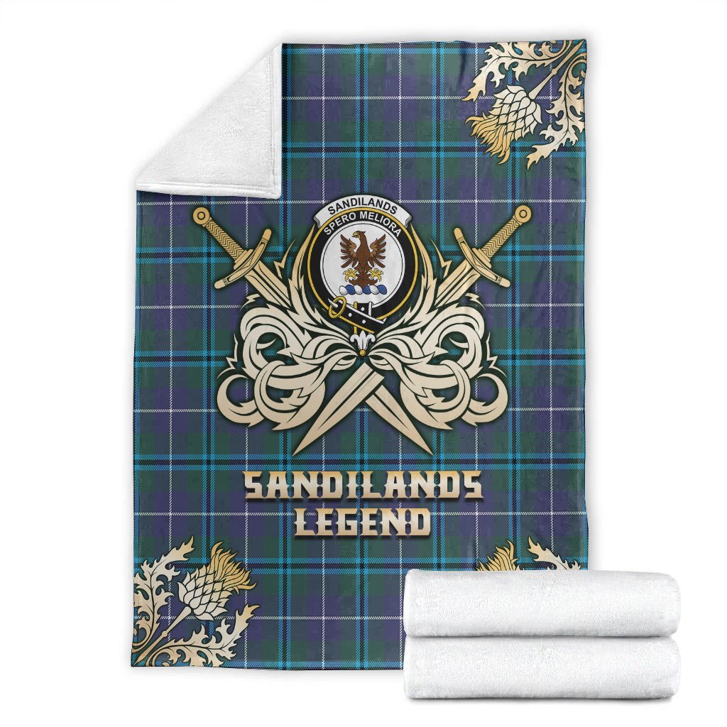 Clan Sandilands Tartan Gold Courage Symbol Blanket WA78 Clan Sandilands Tartan Today   