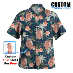 Clan Sandilands (Douglas) Tartan Custom Face Hawaiian Shirt – Unisex Gift for Family Members, Summer Party LZ55 Sandilands (Douglas) Tartan Tartan Hawaii Shirt