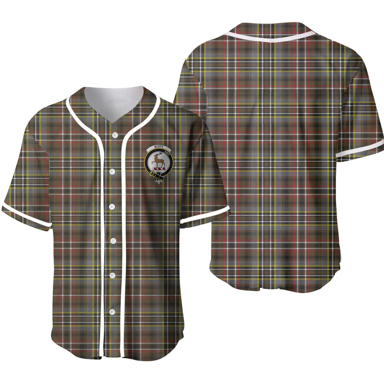 Clan Scott Green Weathered Tartan Unisex Baseball Jersey HT32EL21 Clan Scott (Scott Tartan) Tartan Today   