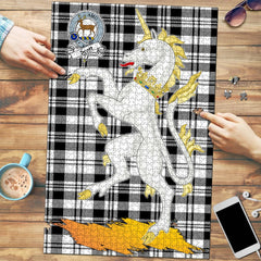 Clan Scott Black White Modern Tartan Crest Unicorn Scotland Jigsaw Puzzles Gift For Family BN62 Clan Scott (Scott Tartan) Tartan Today   