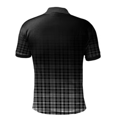 Clan Scott Black White Modern Tartan Polo Shirt - Alba Celtic Style DC77 Scott Black White Modern Tartan Tartan Polo   