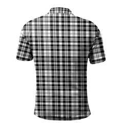 Clan Scott Black White Modern Tartan Polo Shirt CM60 Scott Black White Modern Tartan Tartan Polo   
