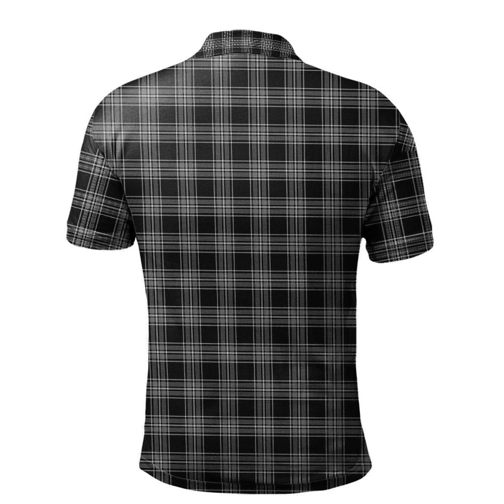 Clan Scott Black and White Tartan Polo Shirt NG47 Scott Black and White Tartan Tartan Polo   