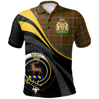 Clan Scott Brown Modern Tartan Polo Shirt - Royal Coat Of Arms Style