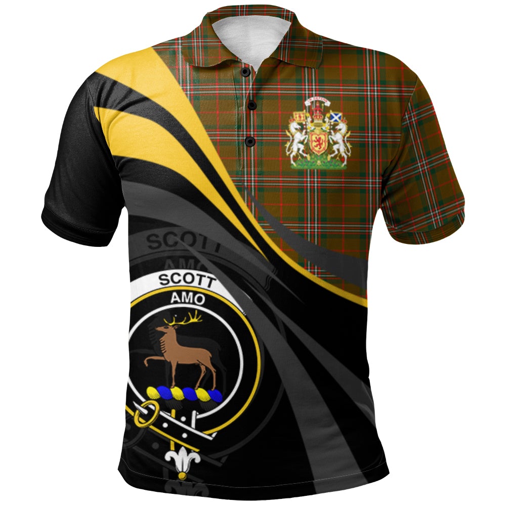 Clan Scott Brown Modern Tartan Polo Shirt - Royal Coat Of Arms Style BW53 Scott Brown Modern Tartan Tartan Polo   