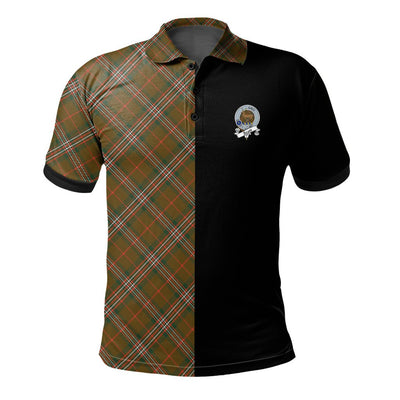 Clan Scott Brown Modern Tartan Polo Shirt Half of Me - Cross Style