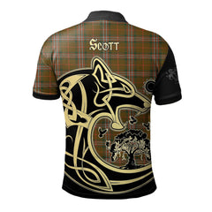 Clan Scott Brown Modern Tartan Polo Shirt Viking Wolf HR80 Scott Brown Modern Tartan Tartan Polo   