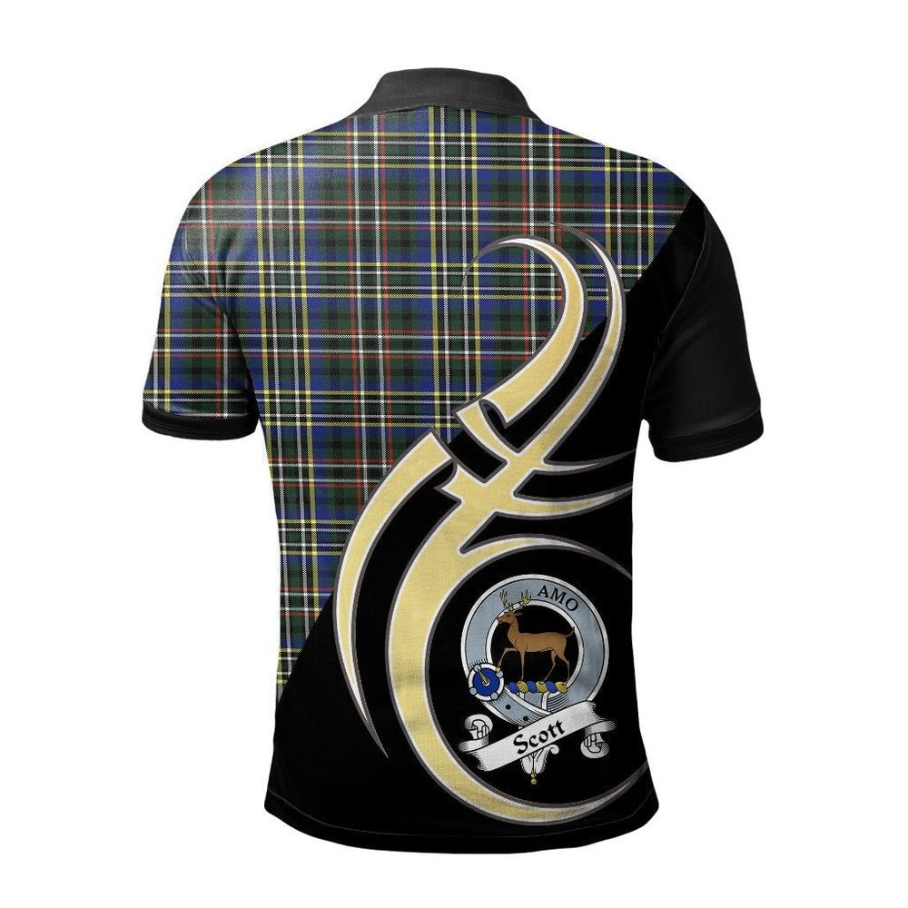 Clan Scott Green Modern Tartan Polo Shirt - Believe In Me Style PE45 Scott Green Modern Tartan Tartan Polo   