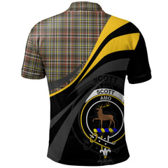 Clan Scott Green Weathered Tartan Polo Shirt - Royal Coat Of Arms Style DI45 Scott Green Weathered Tartan Tartan Polo   