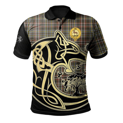 Clan Scott Green Weathered Tartan Polo Shirt Viking Wolf