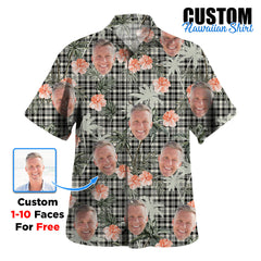 Clan Scott Black & White Ancient Tartan Custom Face Hawaiian Shirt – Unisex Gift for Family Members, Summer Party SF85 Scott Black & White Ancient Tartan Tartan Hawaii Shirt