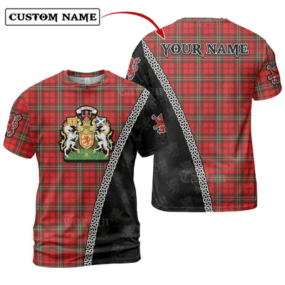 Personalized Clan Scott Modern Tartan Shirt with Scotland Coat of Arms & Custom Name ME27