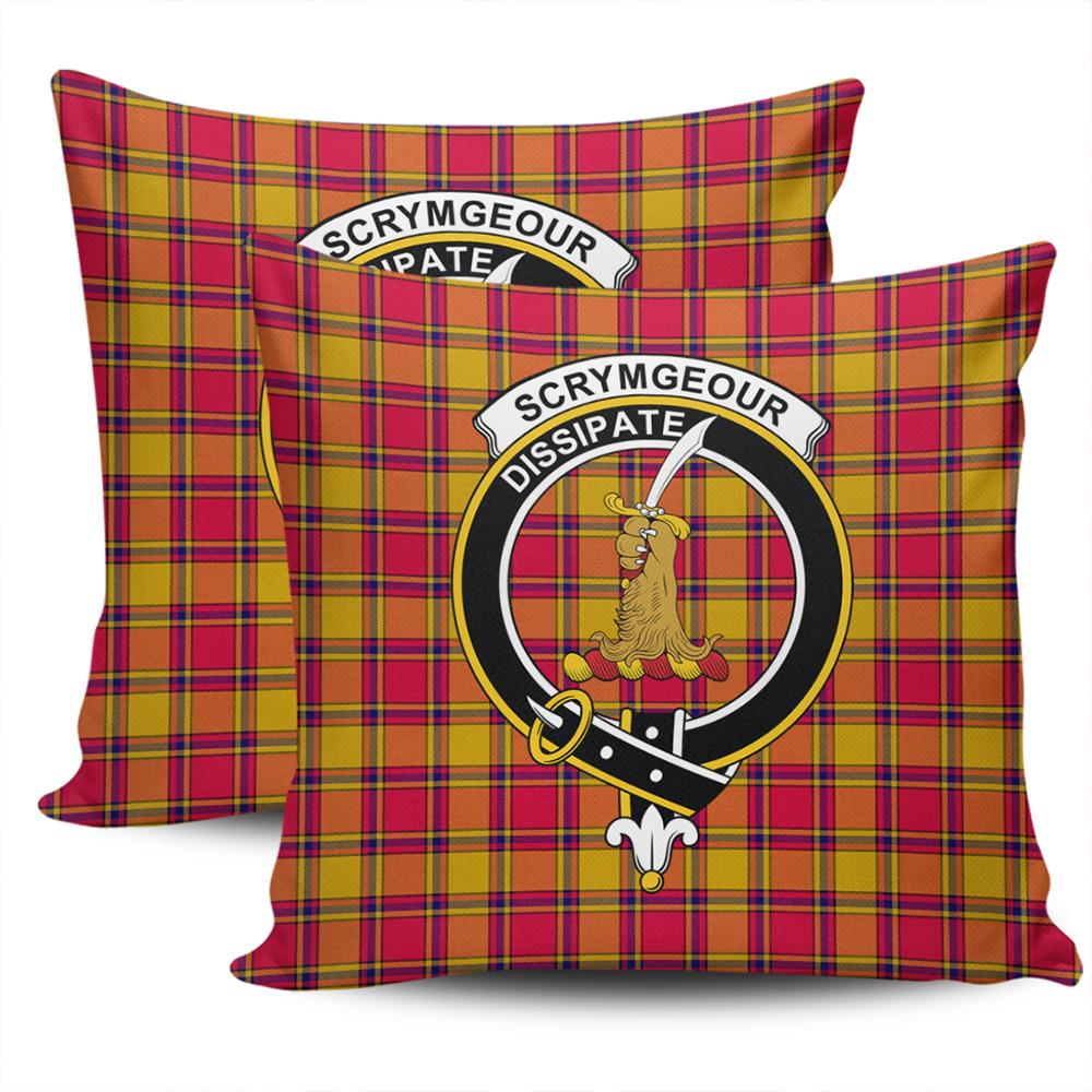 Clan Scrymgeour Tartan Crest Pillow Cover KC16 Clan Scrymgeour Tartan Today   