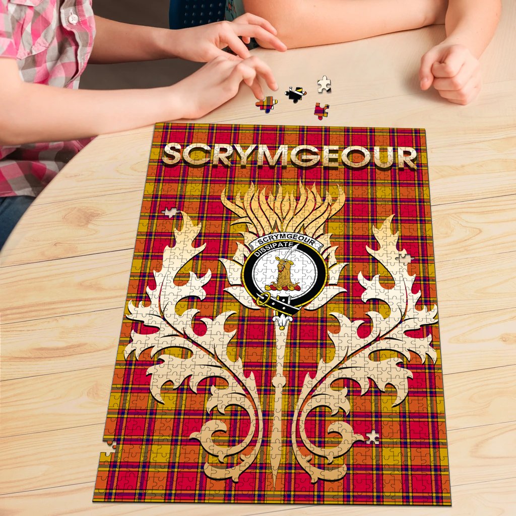 Clan Scrymgeour Tartan Crest Thistle Jigsaw Puzzles Gift For Family LD79 Clan Scrymgeour Tartan Today   