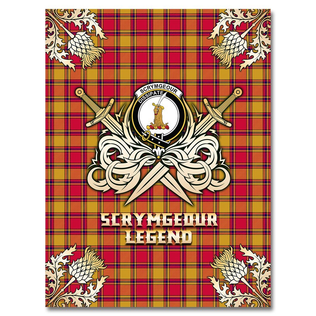Clan Scrymgeour Tartan Gold Courage Symbol Blanket FD72 Clan Scrymgeour Tartan Today   