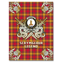 Clan Scrymgeour Tartan Gold Courage Symbol Blanket FD72 Clan Scrymgeour Tartan Today   