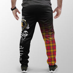 Clan Scrymgeour Tartan Crest Jogger Sweatpants  Alba Celtic Style UR71 Clan Scrymgeour Tartan Today   