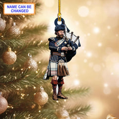 Seller Dress Reproduction Tartan Bagpipe Ornament with Custom Name