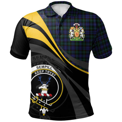 Clan Sempill Tartan Polo Shirt - Royal Coat Of Arms Style