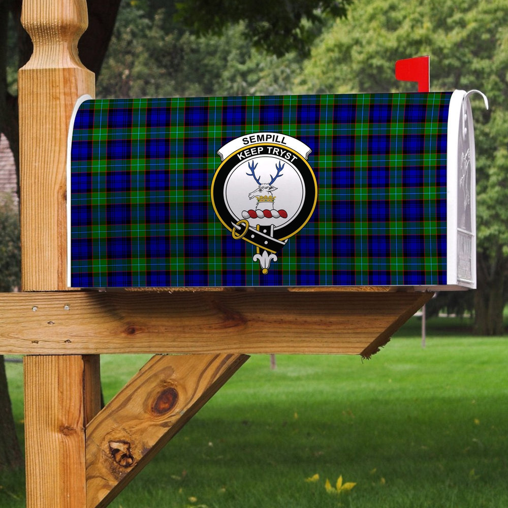 Clan Sempill Modern Tartan Crest Mailbox XZ67 Clan Sempill Tartan Today   