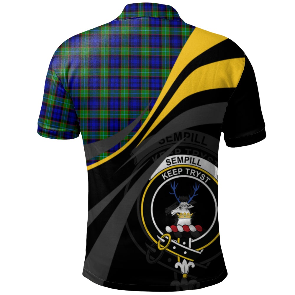 Clan Sempill Modern Tartan Polo Shirt - Royal Coat Of Arms Style NO85 Sempill Modern Tartan Tartan Polo   
