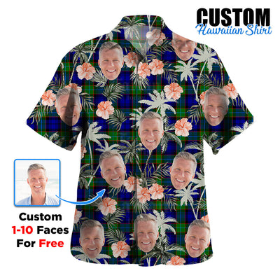 Clan Sempill Modern Tartan Custom Face Hawaiian Shirt – Unisex Gift for Family Members, Summer Party