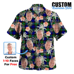 Clan Sempill Modern Tartan Custom Face Hawaiian Shirt – Unisex Gift for Family Members, Summer Party SC38 Sempill Modern Tartan Tartan Hawaii Shirt