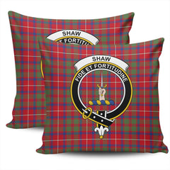 Clan Shaw Red Modern Tartan Crest Pillow Cover IE31 Clan Shaw Tartan Today   