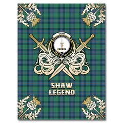 Clan Shaw Ancient Tartan Gold Courage Symbol Blanket PE52 Clan Shaw Tartan Today   