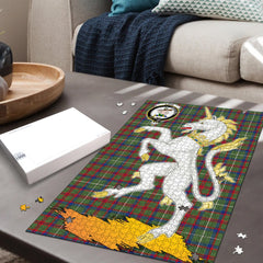 Clan Shaw Green Modern Tartan Crest Unicorn Scotland Jigsaw Puzzles Gift For Family ZW92 Clan Shaw Tartan Today   
