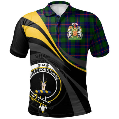 Clan Shaw Modern Tartan Polo Shirt - Royal Coat Of Arms Style