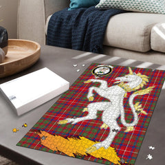 Clan Shaw Red Modern Tartan Crest Unicorn Scotland Jigsaw Puzzles Gift For Family UI93 Clan Shaw Tartan Today   