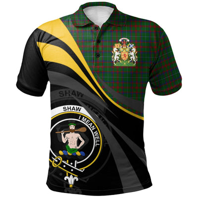 Clan Shaw of Tordarroch Green Hunting Tartan Polo Shirt - Royal Coat Of Arms Style QP60