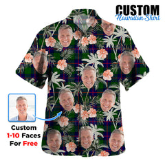 Clan Shaw Modern Tartan Custom Face Hawaiian Shirt – Unisex Gift for Family Members, Summer Party MU25 Shaw Modern Tartan Tartan Hawaii Shirt