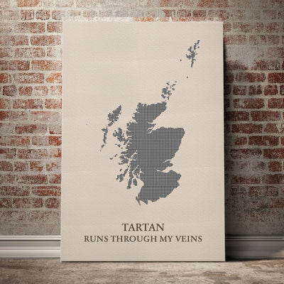 Clan Shepherd Tartan Scotland Map Canvas “Tartan Runs Through My Veins” Wall Art XT84