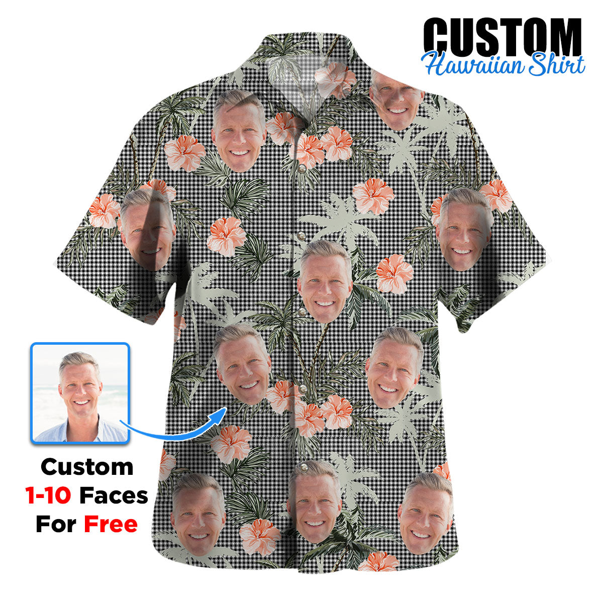 Clan Shepherd Tartan Custom Face Hawaiian Shirt – Unisex Gift for Family Members, Summer Party ZF93 Shepherd Tartan Tartan Hawaii Shirt