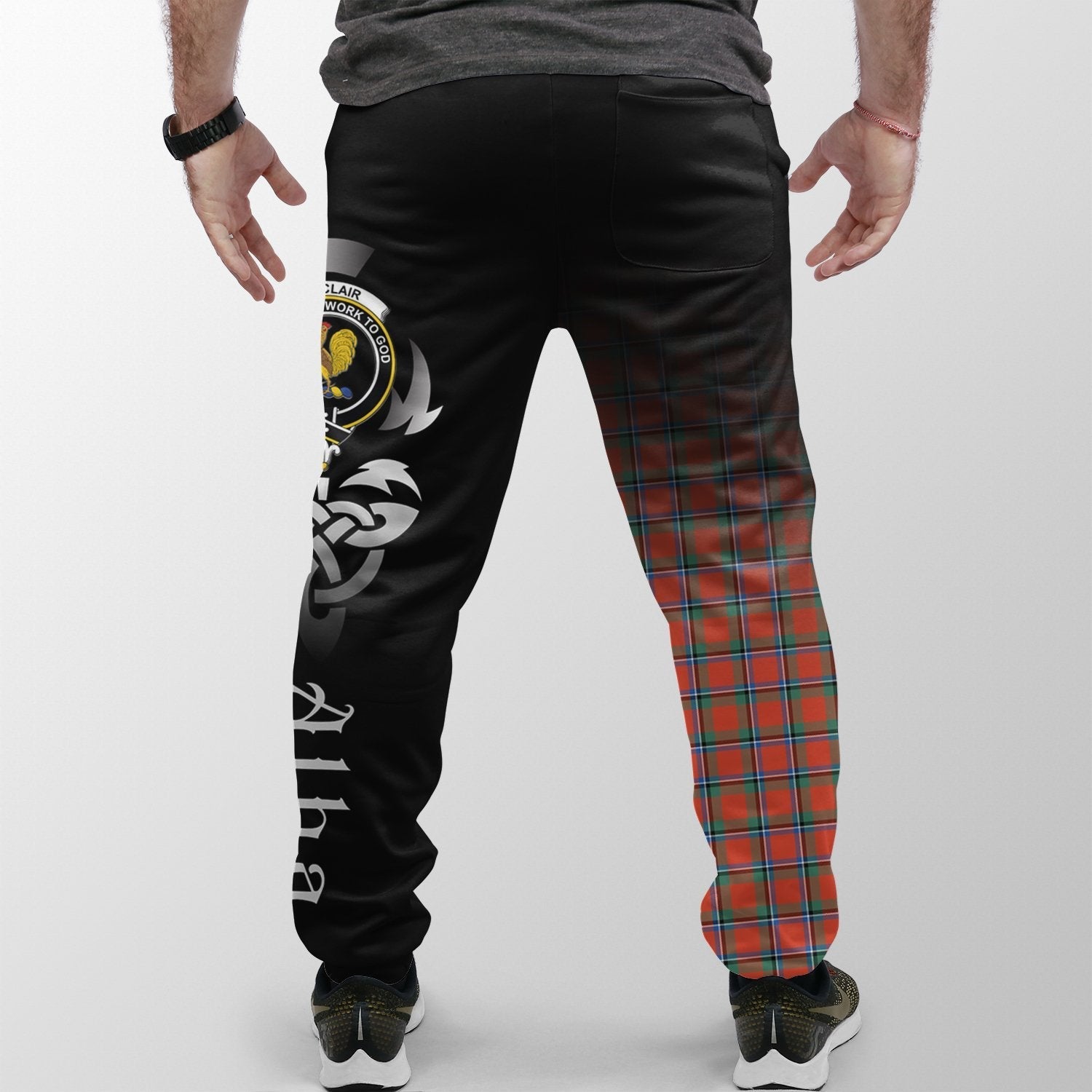 Clan Sinclair Ancient Tartan Crest Jogger Sweatpants  Alba Celtic Style VP20 Clan Sinclair Tartan Today   