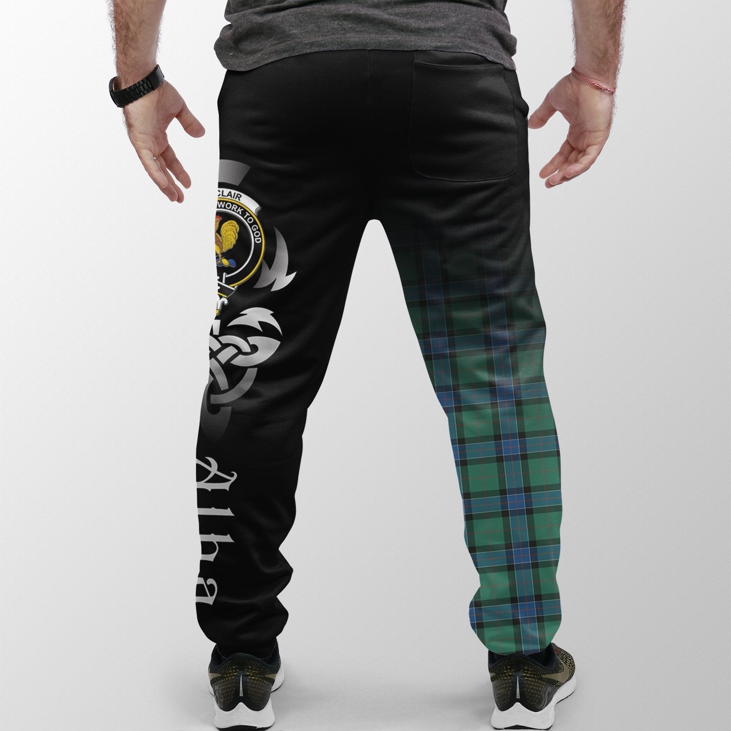 Clan Sinclair Hunting Ancient Tartan Crest Jogger Sweatpants  Alba Celtic Style PI13 Clan Sinclair Tartan Today   