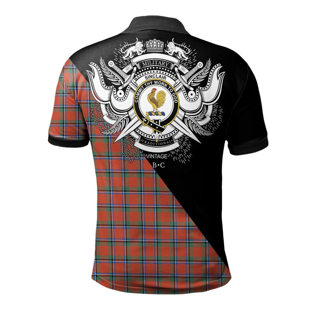 Clan Sinclair Ancient Clan - Military Polo Shirt ZO10 Sinclair Ancient Tartan Tartan Polo   