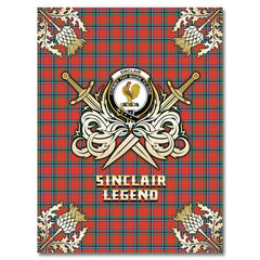 Clan Sinclair Ancient Tartan Gold Courage Symbol Blanket TI52 Clan Sinclair Tartan Today   