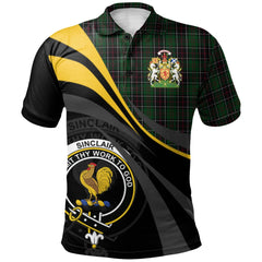 Clan Sinclair Hunting 01 Tartan Polo Shirt - Royal Coat Of Arms Style YQ46 Sinclair Hunting 01 Tartan Tartan Polo   