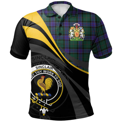 Clan Sinclair Hunting Modern Tartan Polo Shirt - Royal Coat Of Arms Style PH21