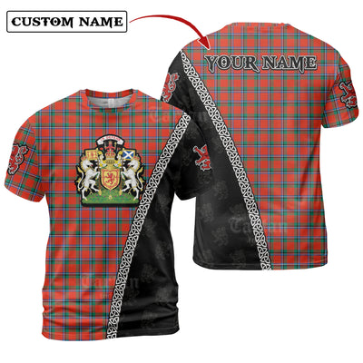 Personalized Clan Sinclair Ancient Tartan Shirt with Scotland Coat of Arms & Custom Name