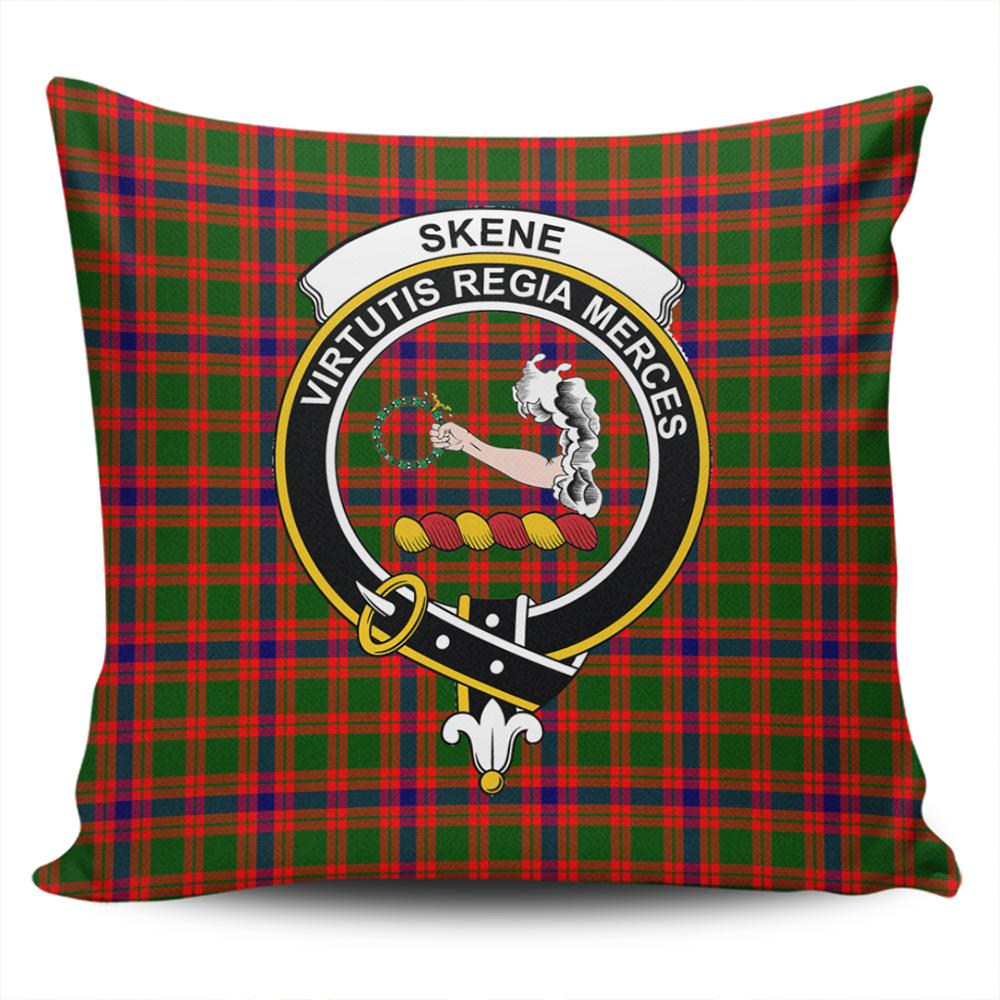 Clan Skene Modern Tartan Crest Pillow Cover RH64 Clan Skene Tartan Today   