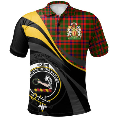 Clan Skene Modern Tartan Polo Shirt - Royal Coat Of Arms Style WB96