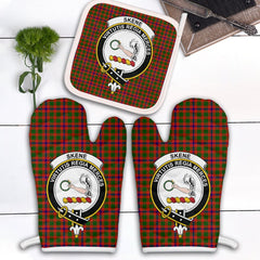 Clan Skene Modern Tartan Crest Oven Mitt And Pot Holder (2 Oven Mitts + 1 Pot Holder) ZO65 Clan Skene Tartan Today   