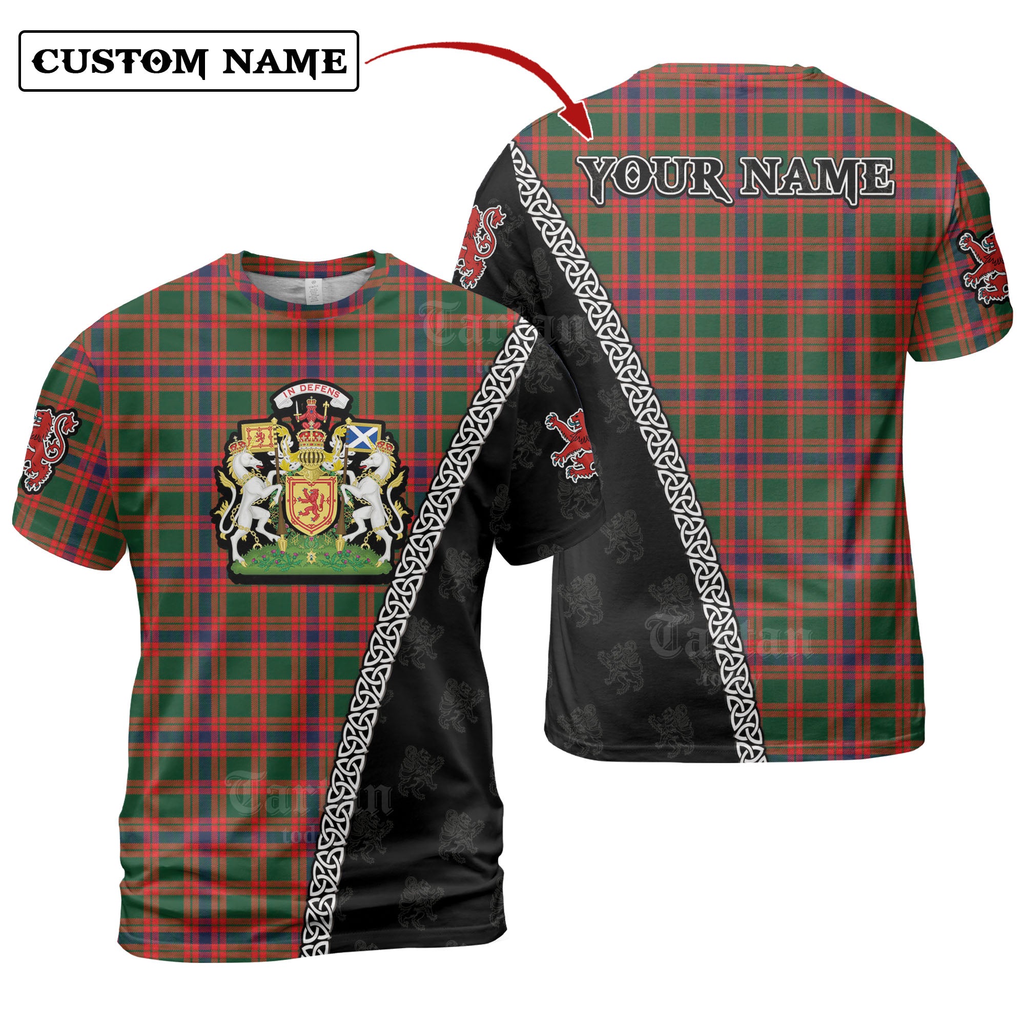 Skene Modern Tartan Shirt with Scotland Coat of Arms & Custom Name EV79