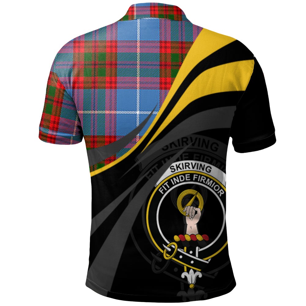 Clan Skirving Tartan Polo Shirt - Royal Coat Of Arms Style VR44 Skirving Tartan Tartan Polo   