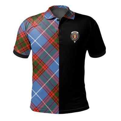 Clan Skirving Tartan Polo Shirt Half of Me - Cross Style CF49